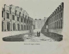 Interieur des Tempels von Balbek – Lithographie – 1862