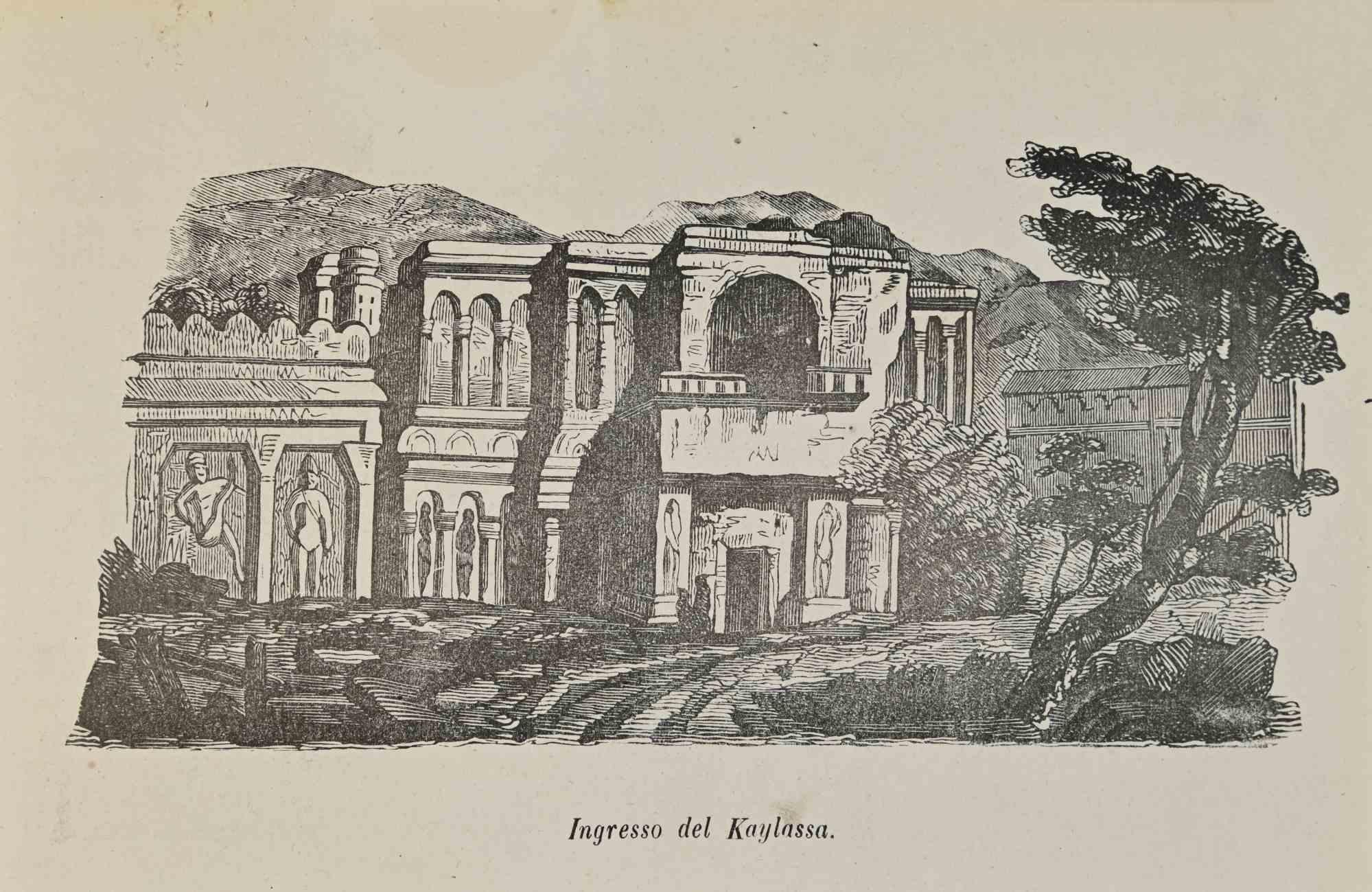 Various Authors Figurative Print - Kaylassa Entrance - Lithograph - 1862