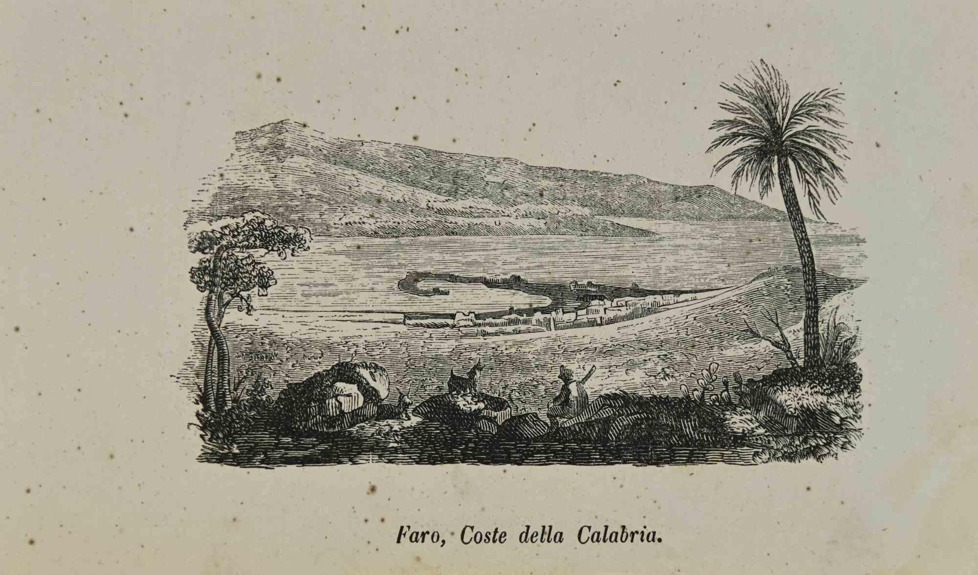 Various Authors Figurative Print - Lighthouse, Calabrian Coast - Lithograph - 1862