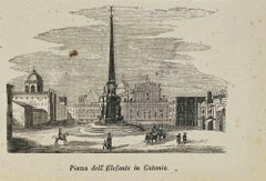 Piazza dell'Elefante in Catania – Lithographie – 1862