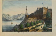 Lithographie de Porto Ferrajo - 1862