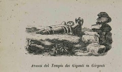Remains of the Temple of the Giants in Girgenti - Lithograph - 1862