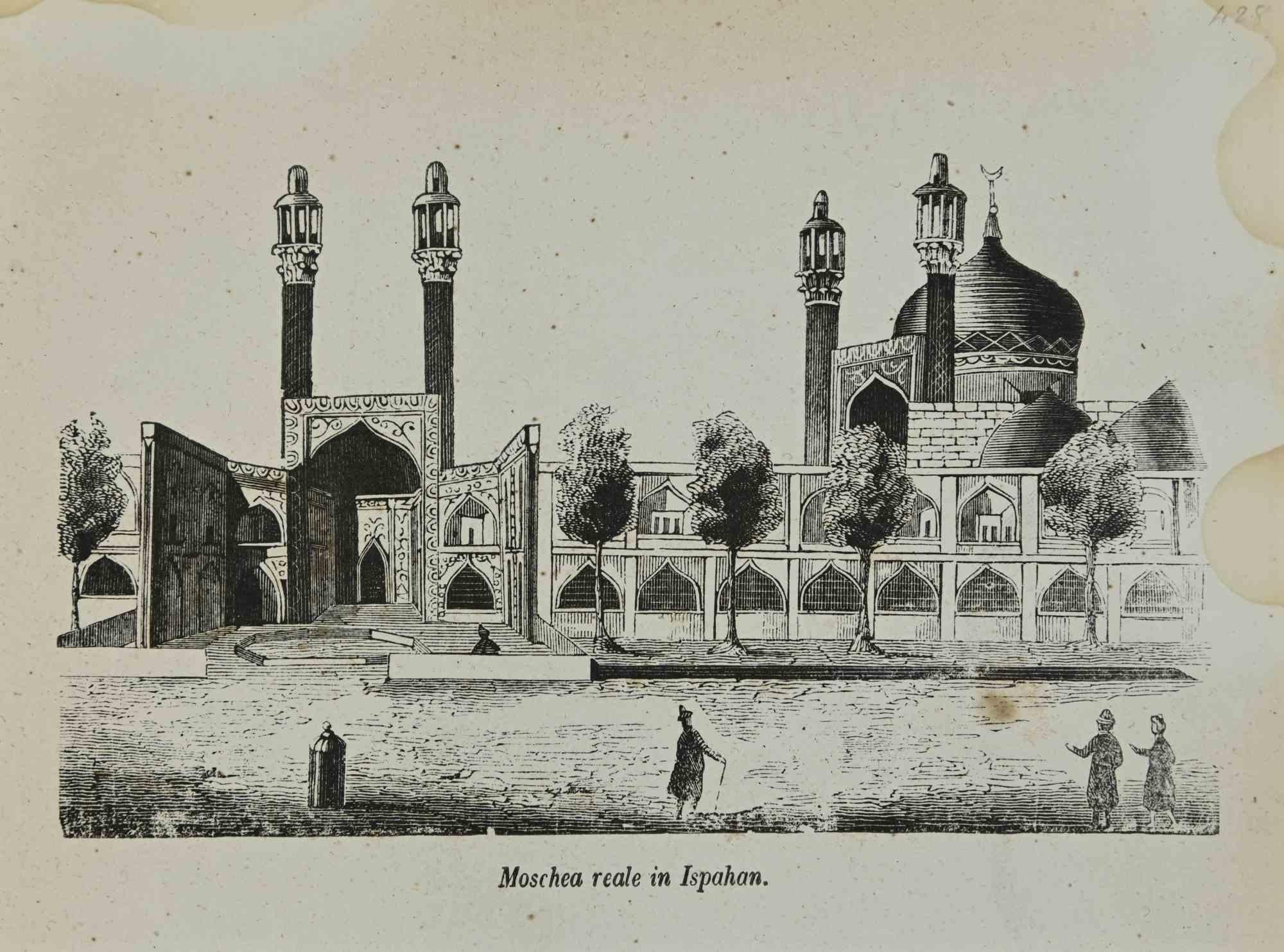 Various Authors Figurative Print - Royal Mosque in Isfahan - Lithograph - 1862