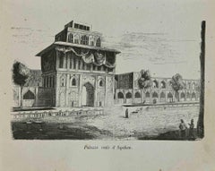 Antique Royal Palace in Isfahan - Lithograph - 1862