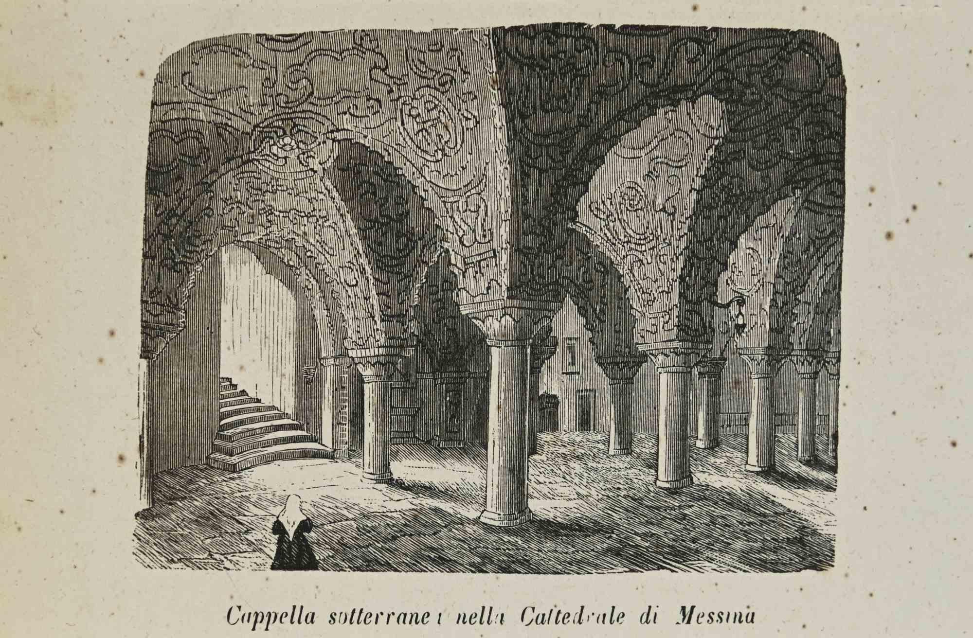 Various Authors Figurative Print – Sotteraneo-Kapelle in Messina-Kathedrale - Lithographie - 1862