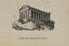 Temple of Concordia in Agrigento – Lithographie – 1862