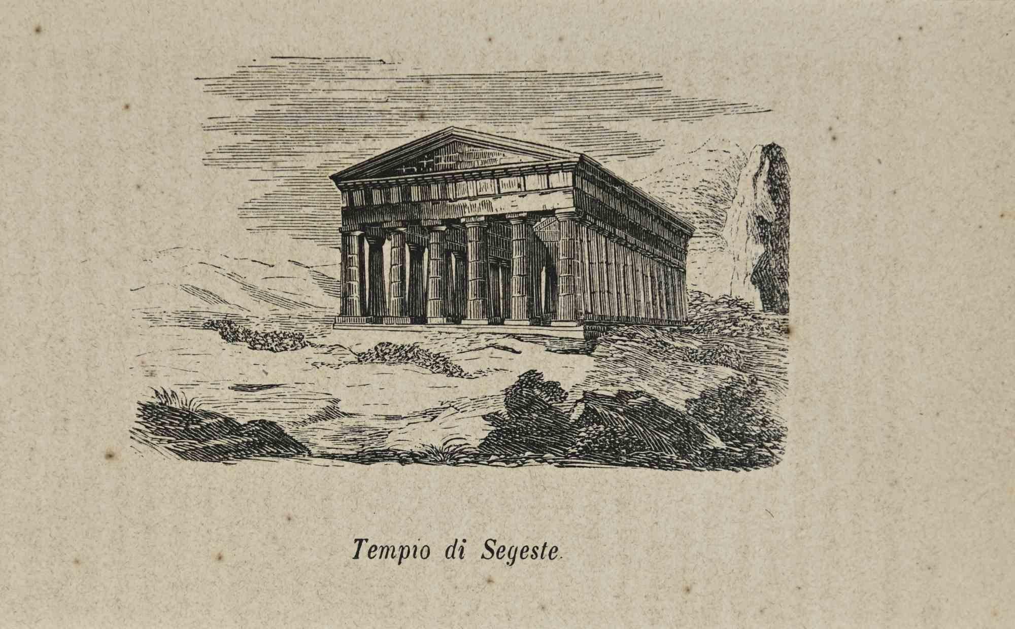 Various Authors Figurative Print – Temple of Segeste – Lithographie – 1862