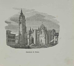 Antique Toledo Cathedral - Lithograph - 1862