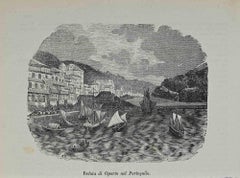 Vista de Oporto en Portugal - Litografía - 1862