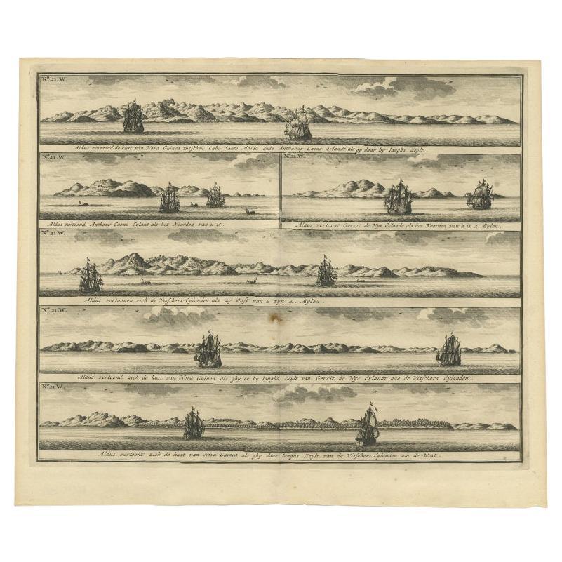 Various Coastal Views of New Ireland, Valentijn, 1726 For Sale