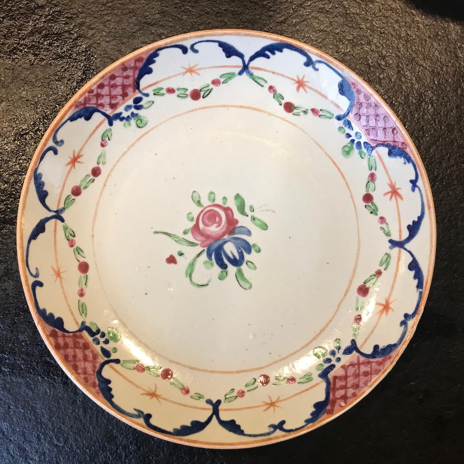 Dinner plates from Various Famille Rose Wares China, Qing dynasty, 18th century, from the Alberto Pinto collection, acquired in September 2017 from Christies Auction House in Paris. A total of 120 plates Composed by 42 plates (27cm diameter), nine