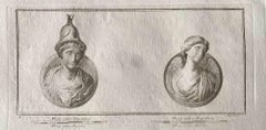 Antique Roman Bust - Etching by Various Old Masters - 1750s