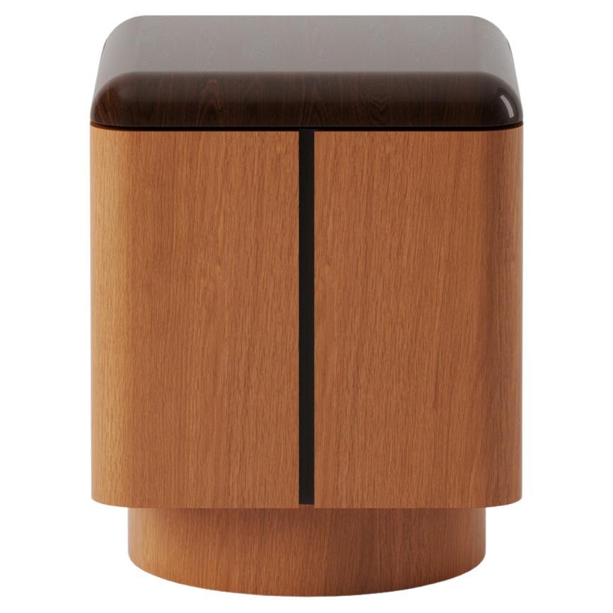 Various Positions Nightstand in Walnut and Oak by Master Studio for Lemon For Sale