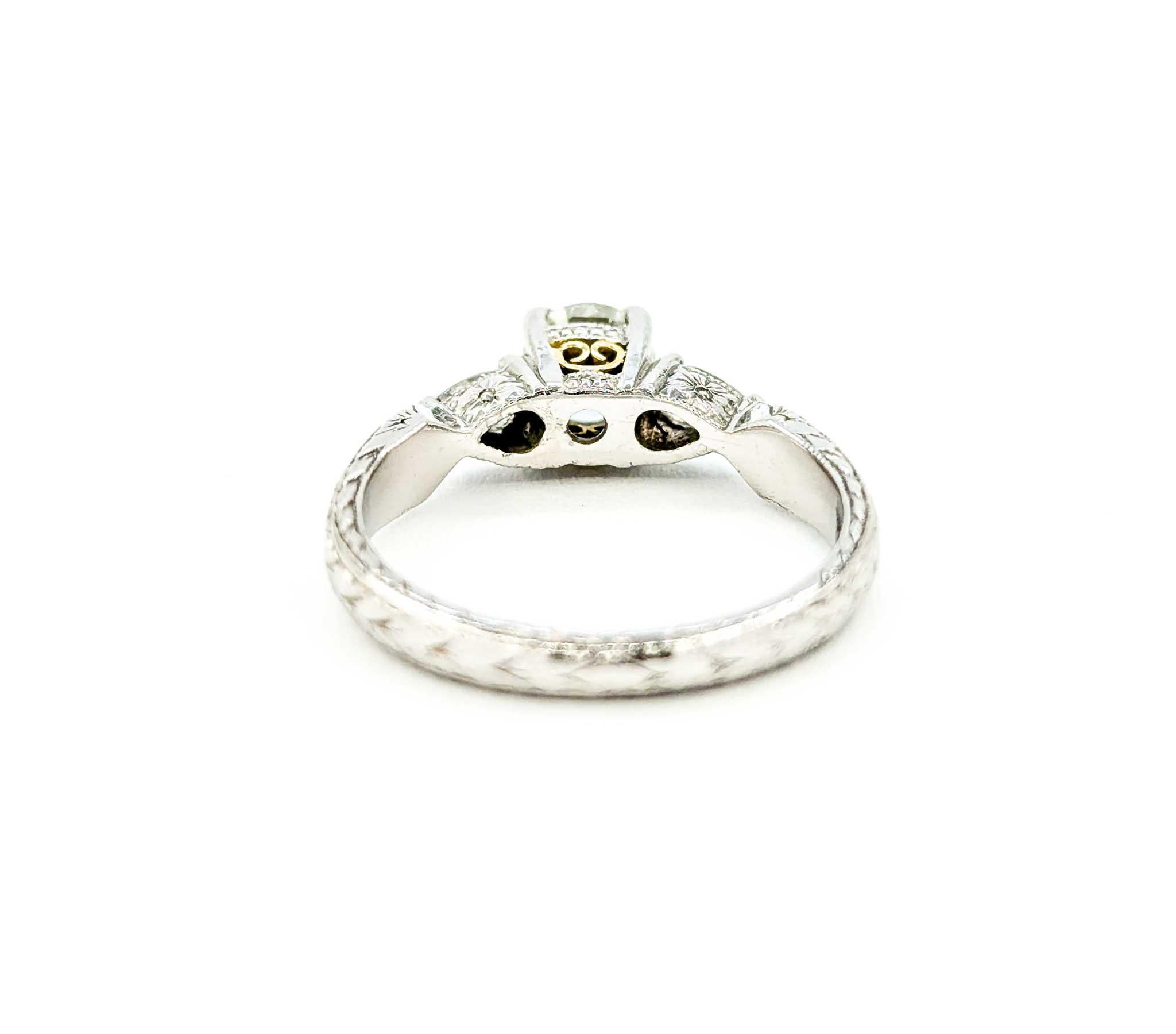 Varna, bague de fiançailles filigrane en deux tons en vente 4