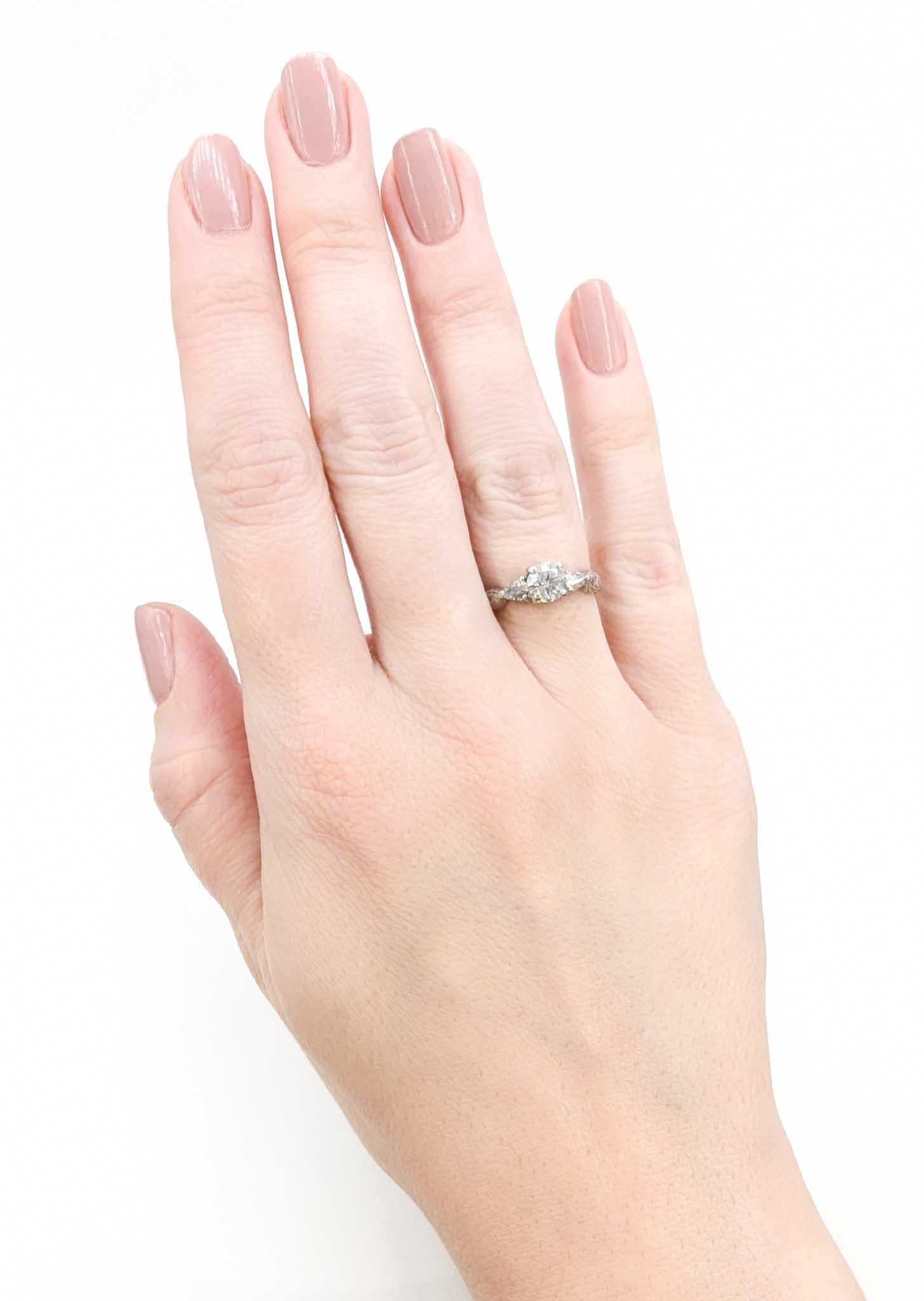 Varna, bague de fiançailles filigrane en deux tons en vente 1