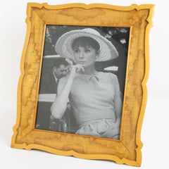 Varnish Carved Sycamore Wood Picture Frame, 1940s