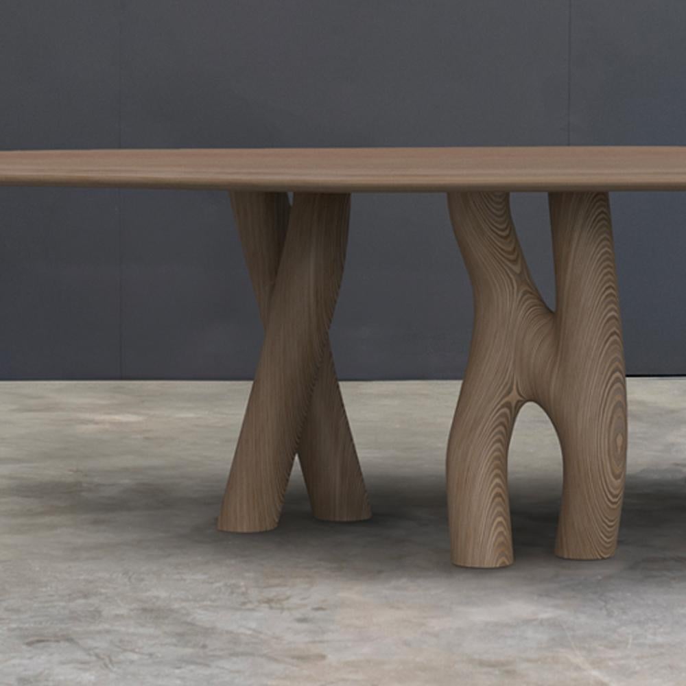 Francese One of a Kind Three Pieds Natural Wood Table by MANUFACTURE XXI in vendita