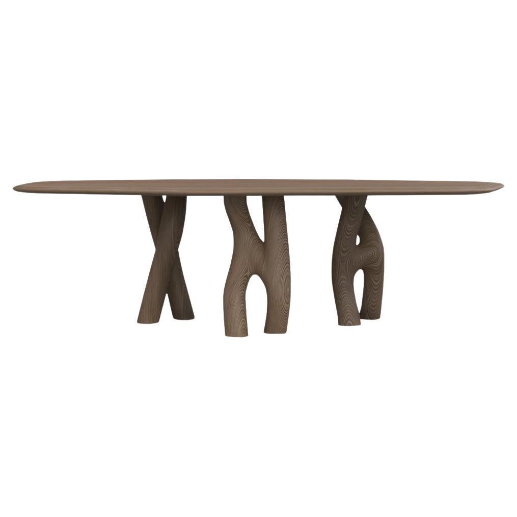 One of a Kind Three Pieds Natural Wood Table by MANUFACTURE XXI