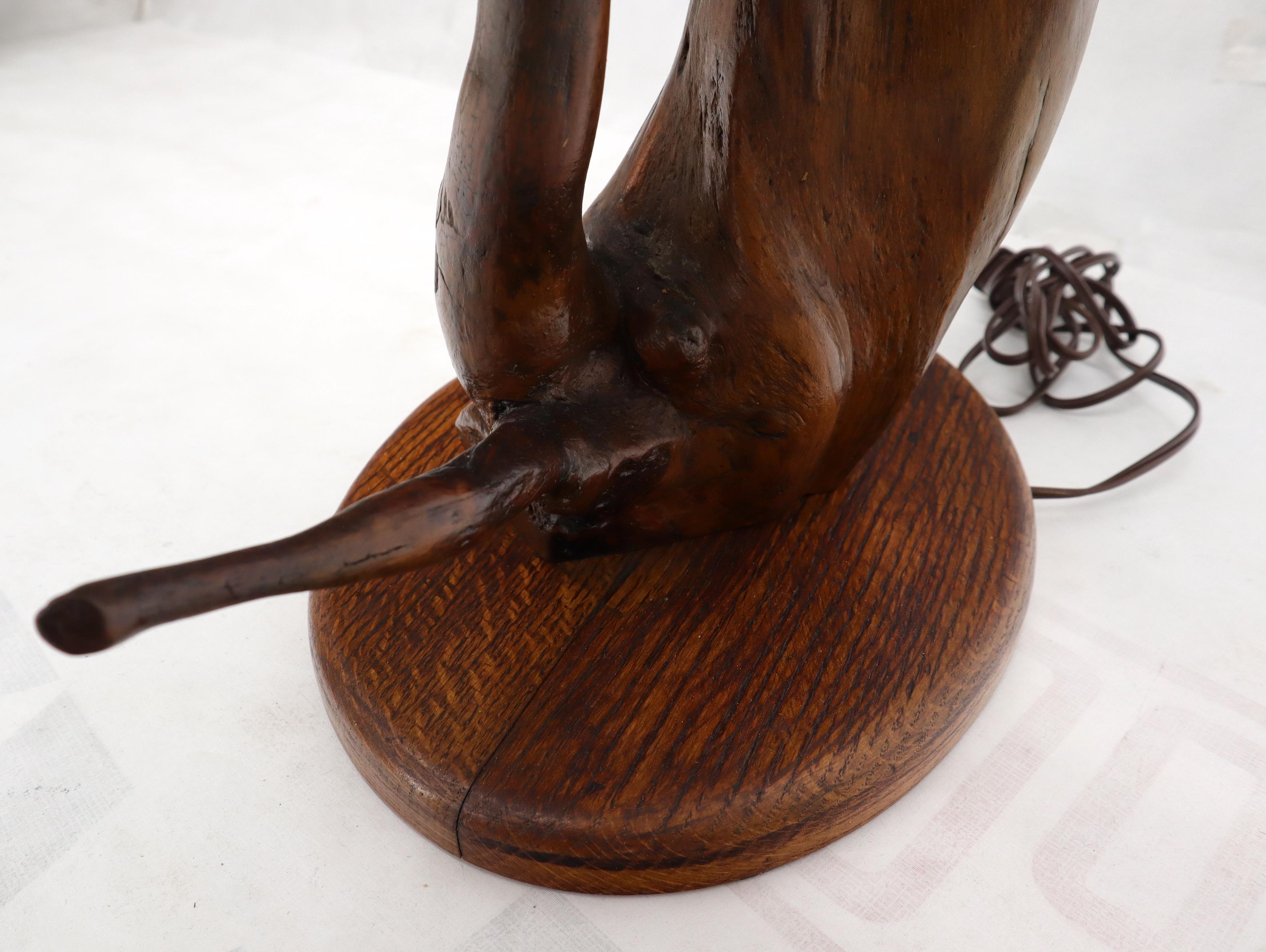 Varnished Arts & Crafts Driftwood Table Lamp For Sale 1