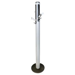 Varnished Iron, Steel and Plexiglass Illuminated Coat Rack, Italy