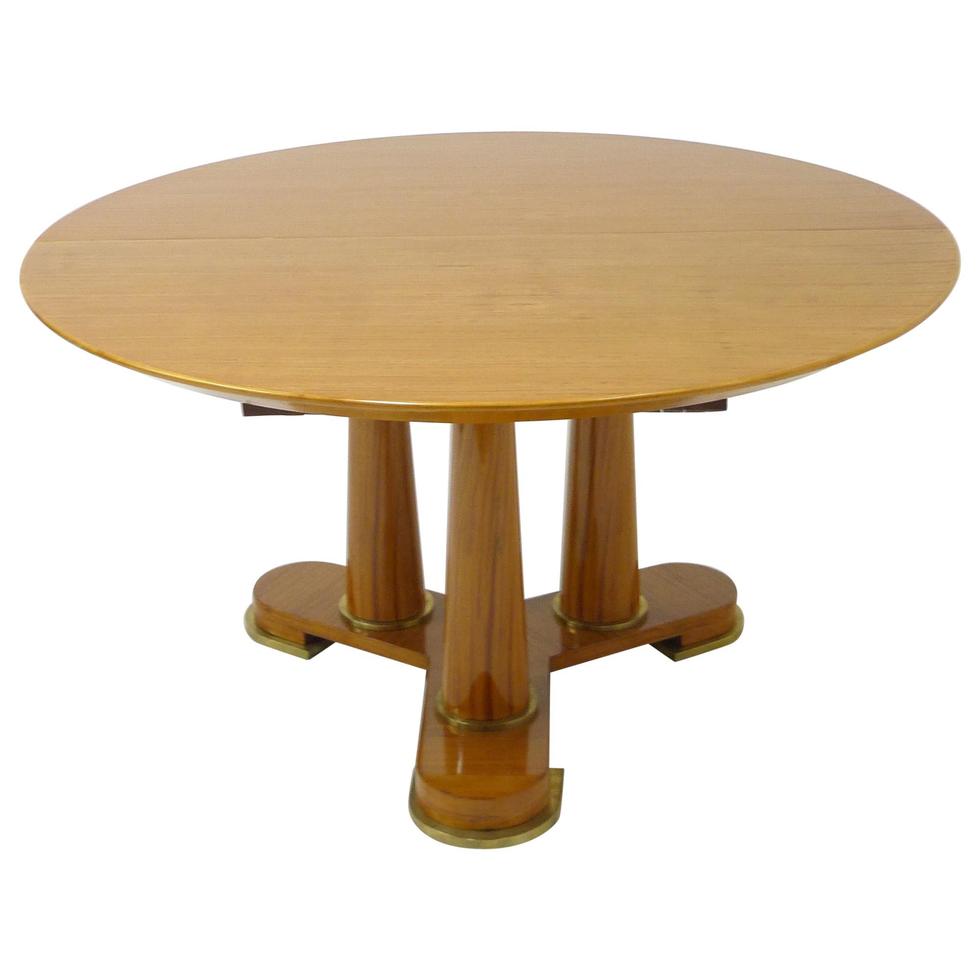 Varnished Lemon-Tree Circular Table by Jean Royère, circa 1950 For Sale