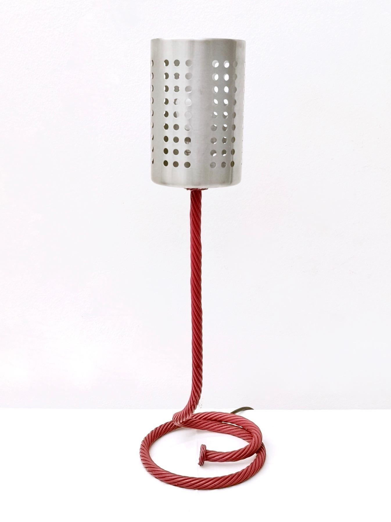 Italian Varnished Metal and Aluminum Table Lamp by Carmelo La Gaipa, Italy, 2019 For Sale