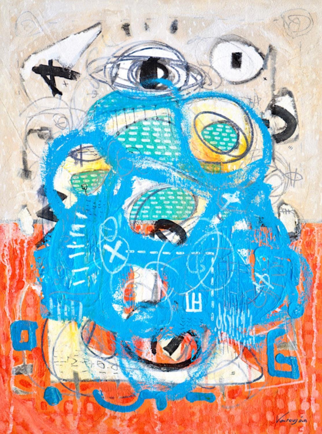 Varoujan Hovakimyan Abstract Painting - Around the Corner Abstract art Original Painting, Ready to Hang