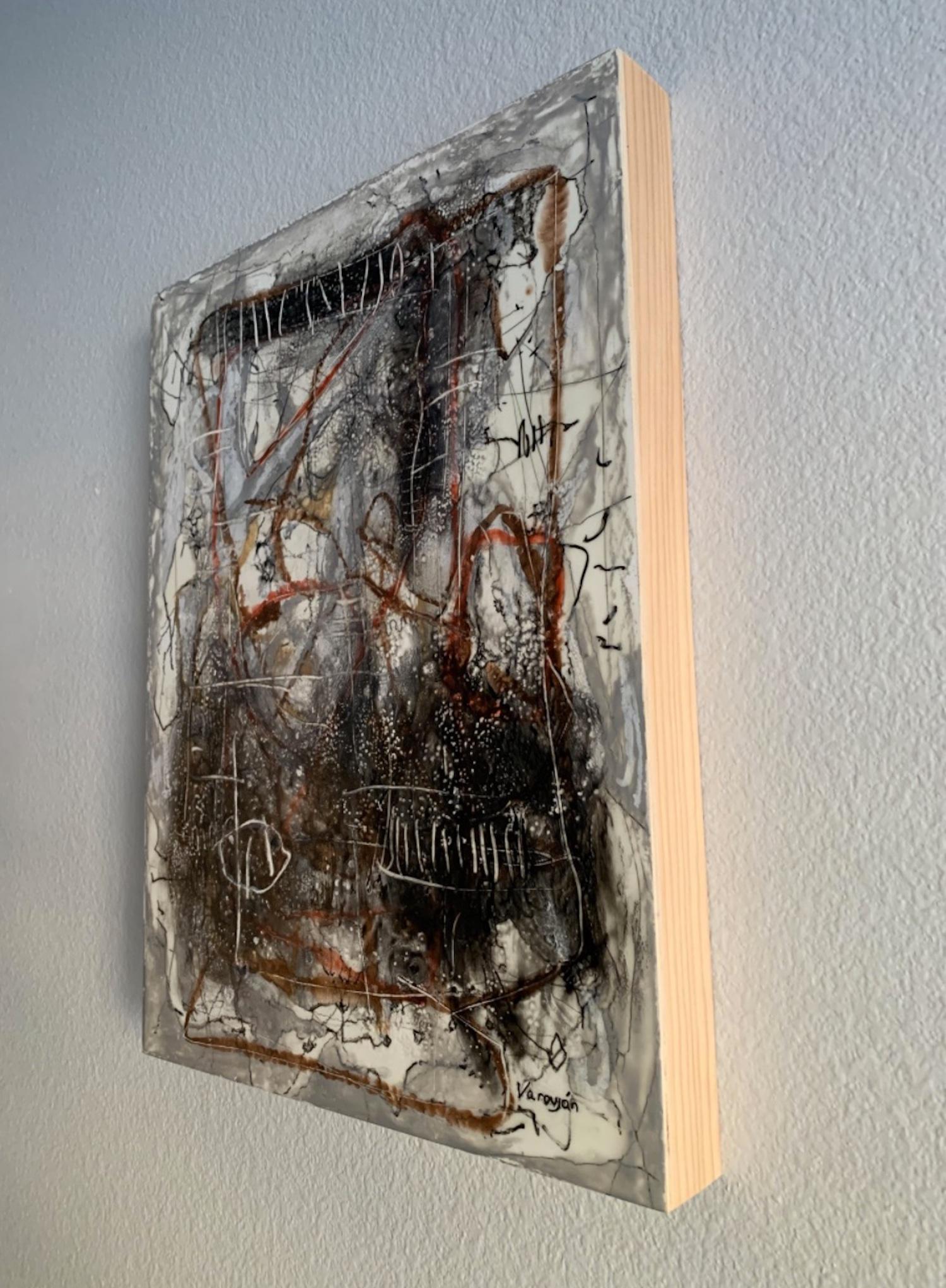 Ursache und Wirkung Abstrakt Zeitgenössische Kunst Originalgemälde, hängefertig (Impressionismus), Painting, von Varoujan Hovakimyan