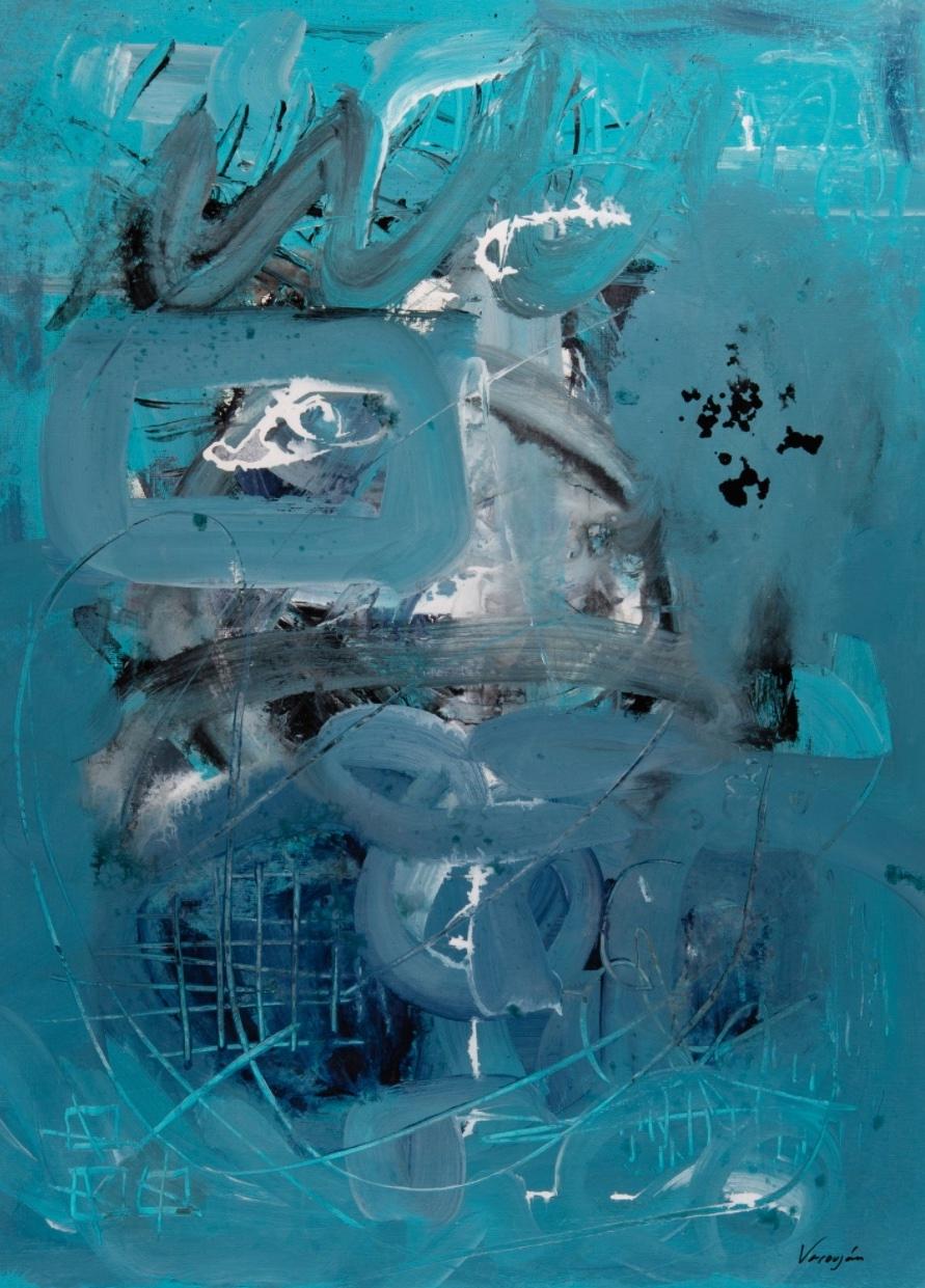 Beobachtung Abstrakt Zeitgenössische Kunst Originalgemälde, hängefertig