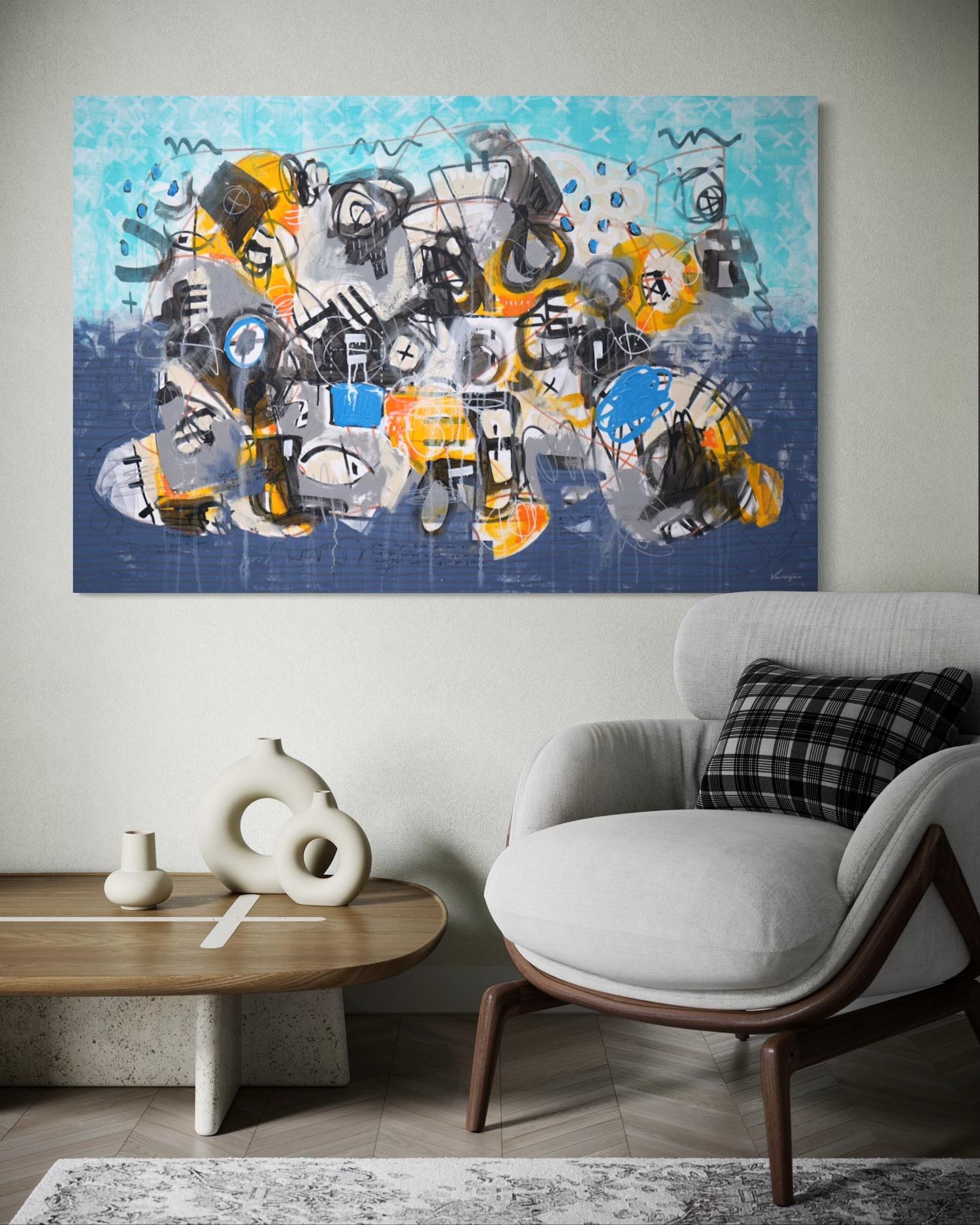 Possibilities No. 1 Abstrakt Zeitgenössische Kunst Originalgemälde, hängefertig – Painting von Varoujan Hovakimyan