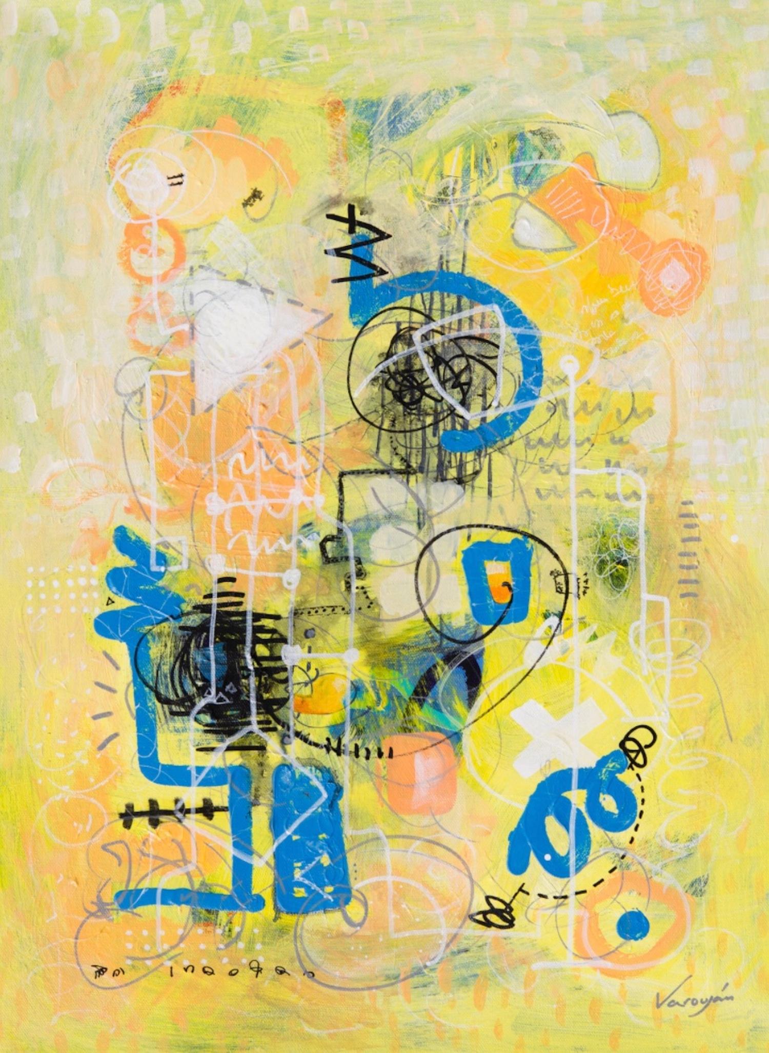 Varoujan Hovakimyan Abstract Painting - Unlocked, Contemporary art Original Painting, Ready to Hang