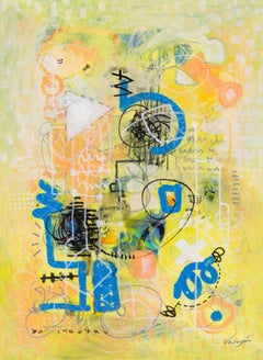 Unlocked, Pittura originale d'arte contemporanea, pronta da appendere