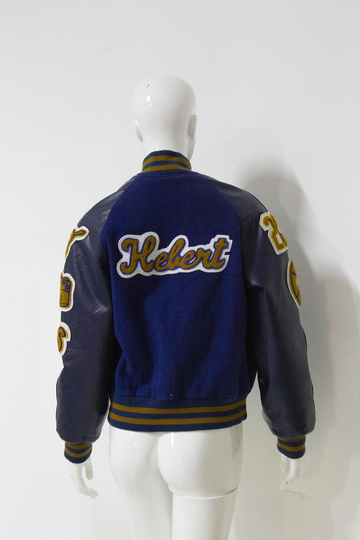Varsity blue and yellow jacket College  7