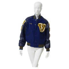 Varsity blue and yellow jacket College