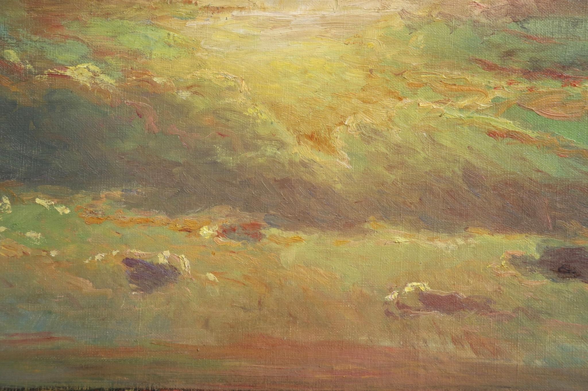Sunset - 20th Century Impressionist Oil, Seascape by Vartan Makhokhian 7