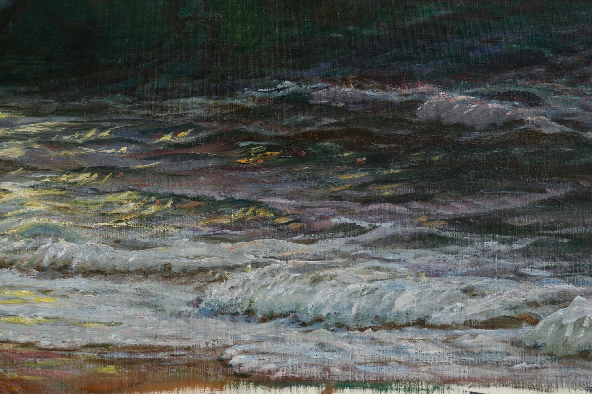 Sunset - 20th Century Impressionist Oil, Seascape by Vartan Makhokhian 4