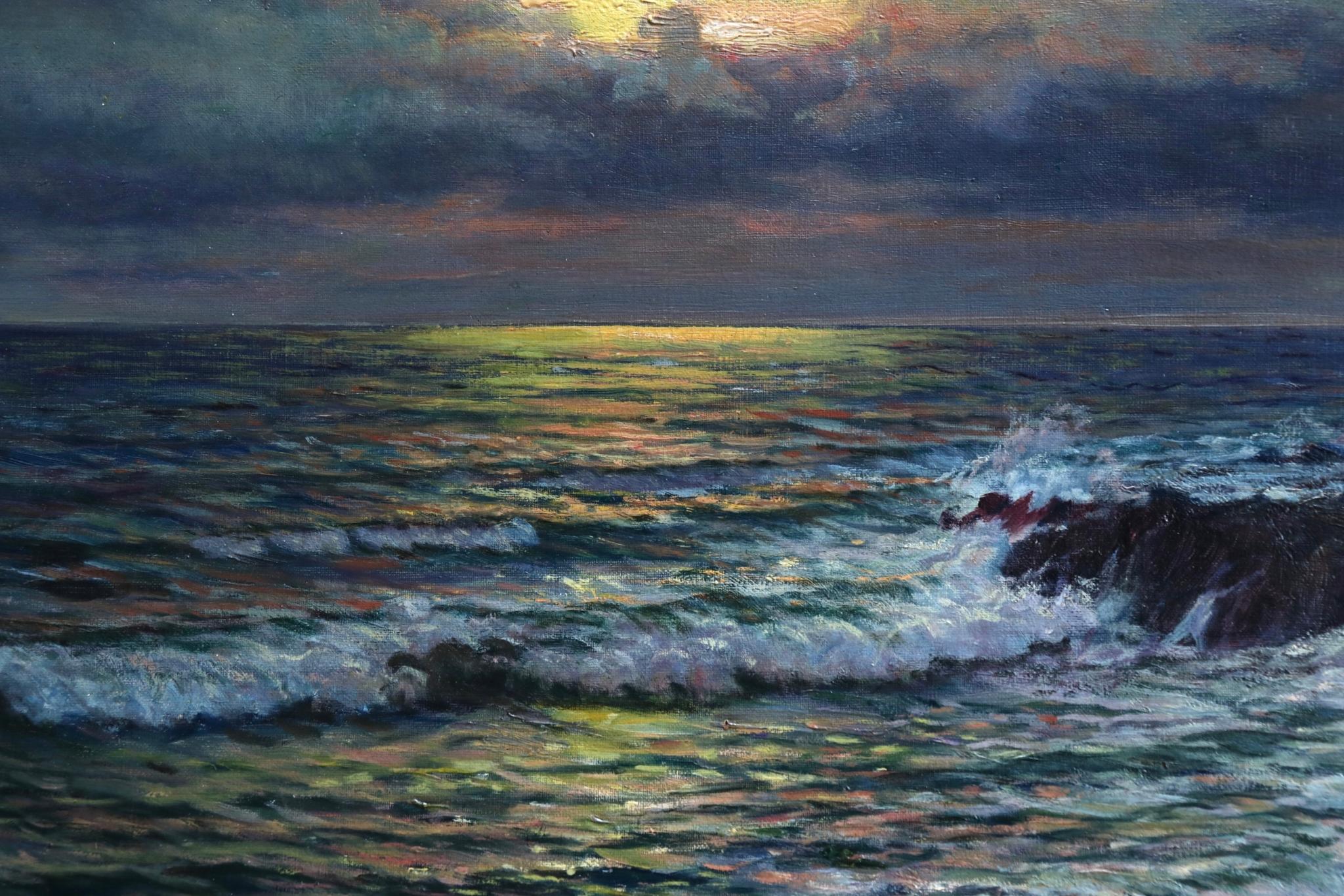 Sunset - Impressionist Oil, Sunset over Seascape by Vartan Makhokhian 2