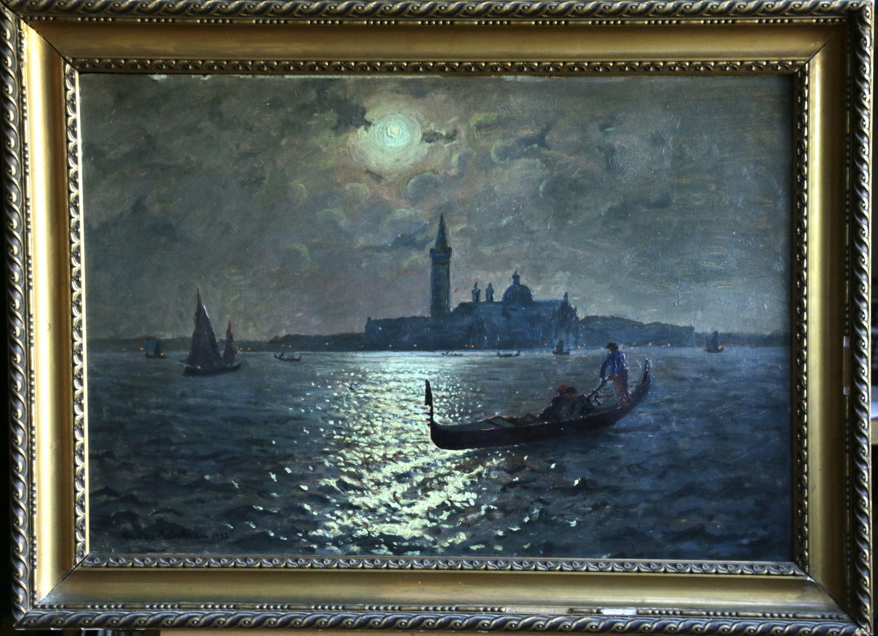 Venice by Moonlight - Painting by Vartan Makhokhian