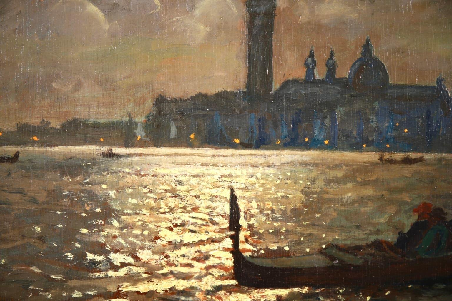 Venice - Evening - Impressionist Oil, Boats in Seascape by Vartan Makhokhian 10