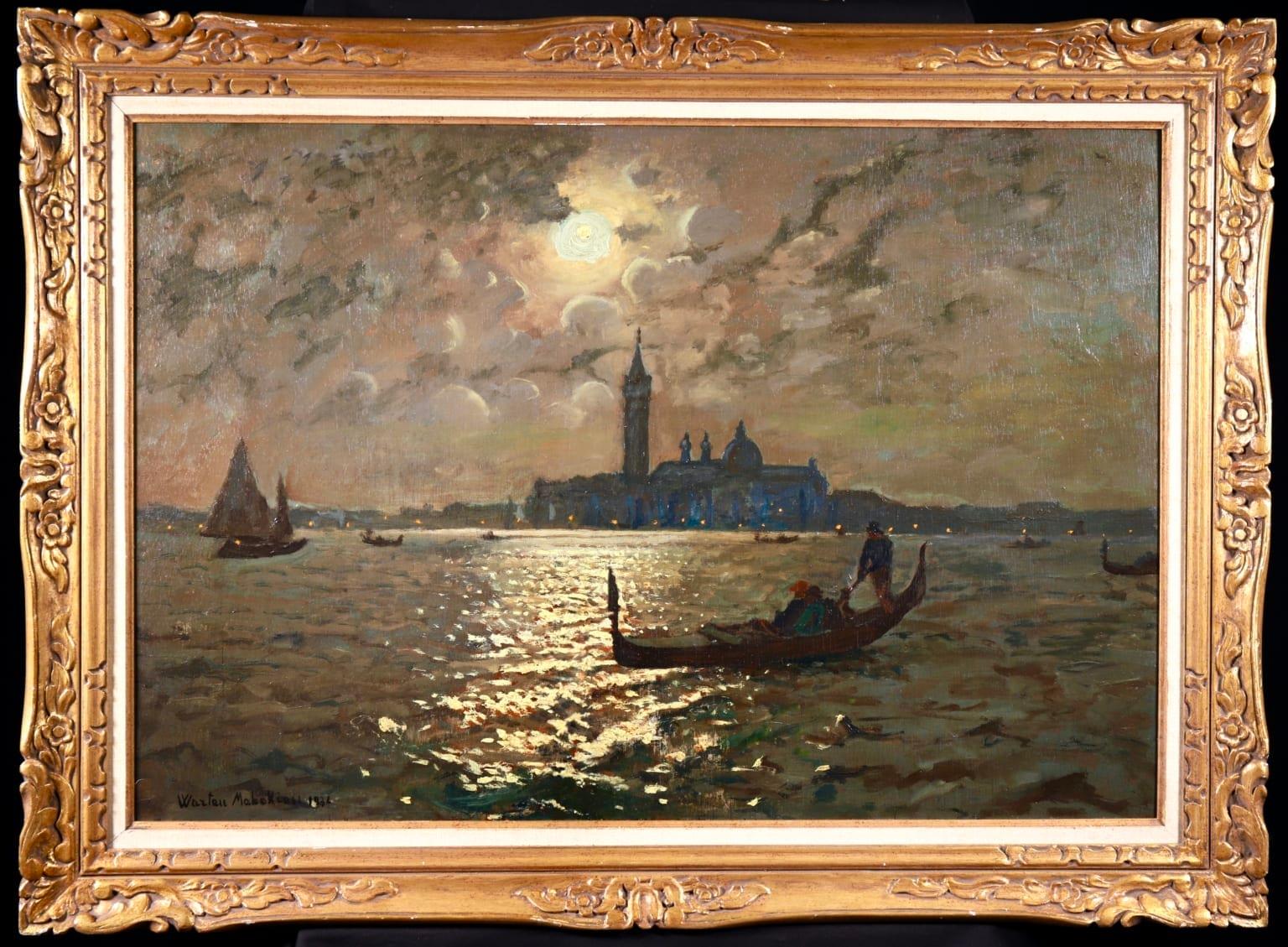Venice - Evening - Impressionist Oil, Boats in Seascape by Vartan Makhokhian 1
