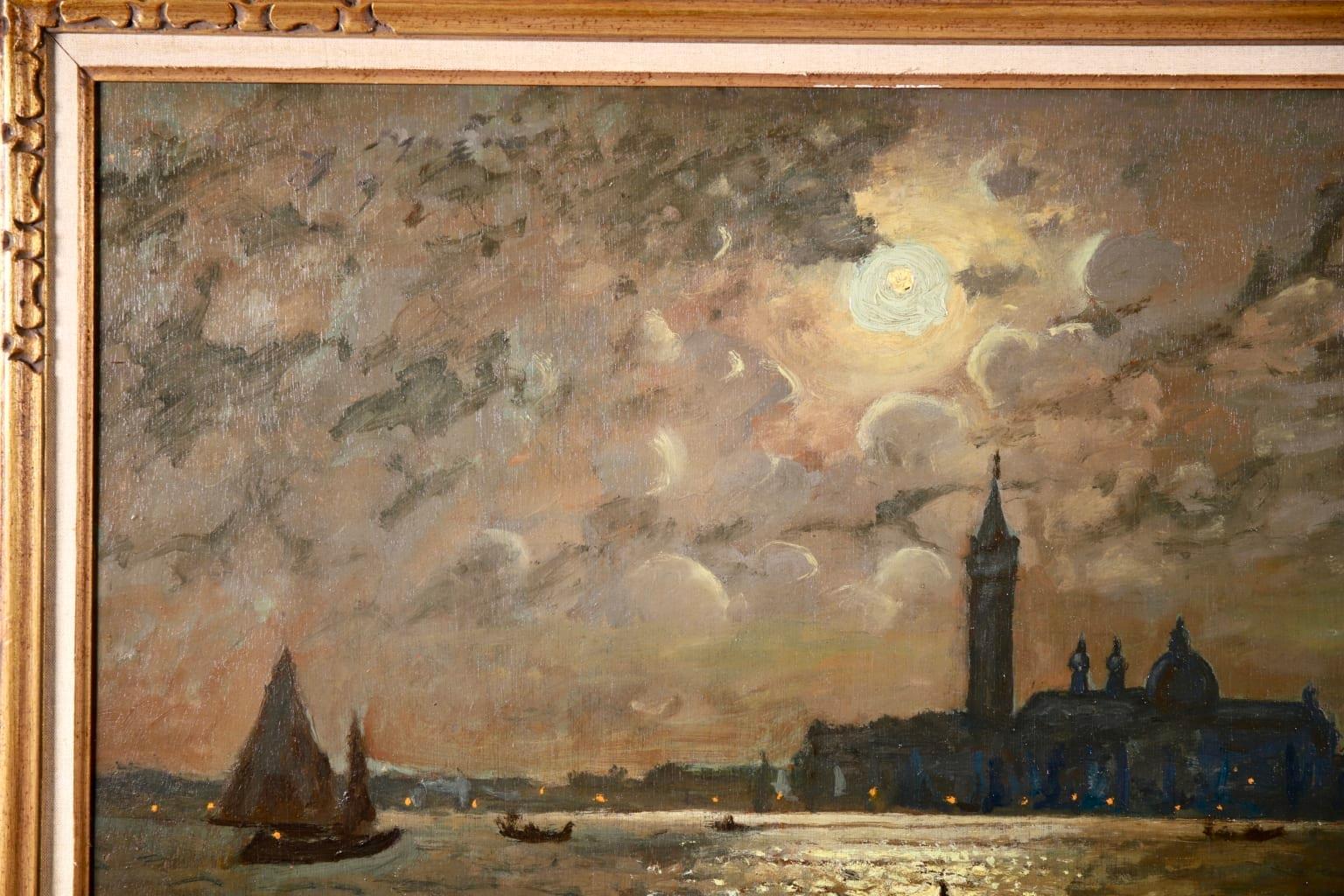 Venice - Evening - Impressionist Oil, Boats in Seascape by Vartan Makhokhian 4