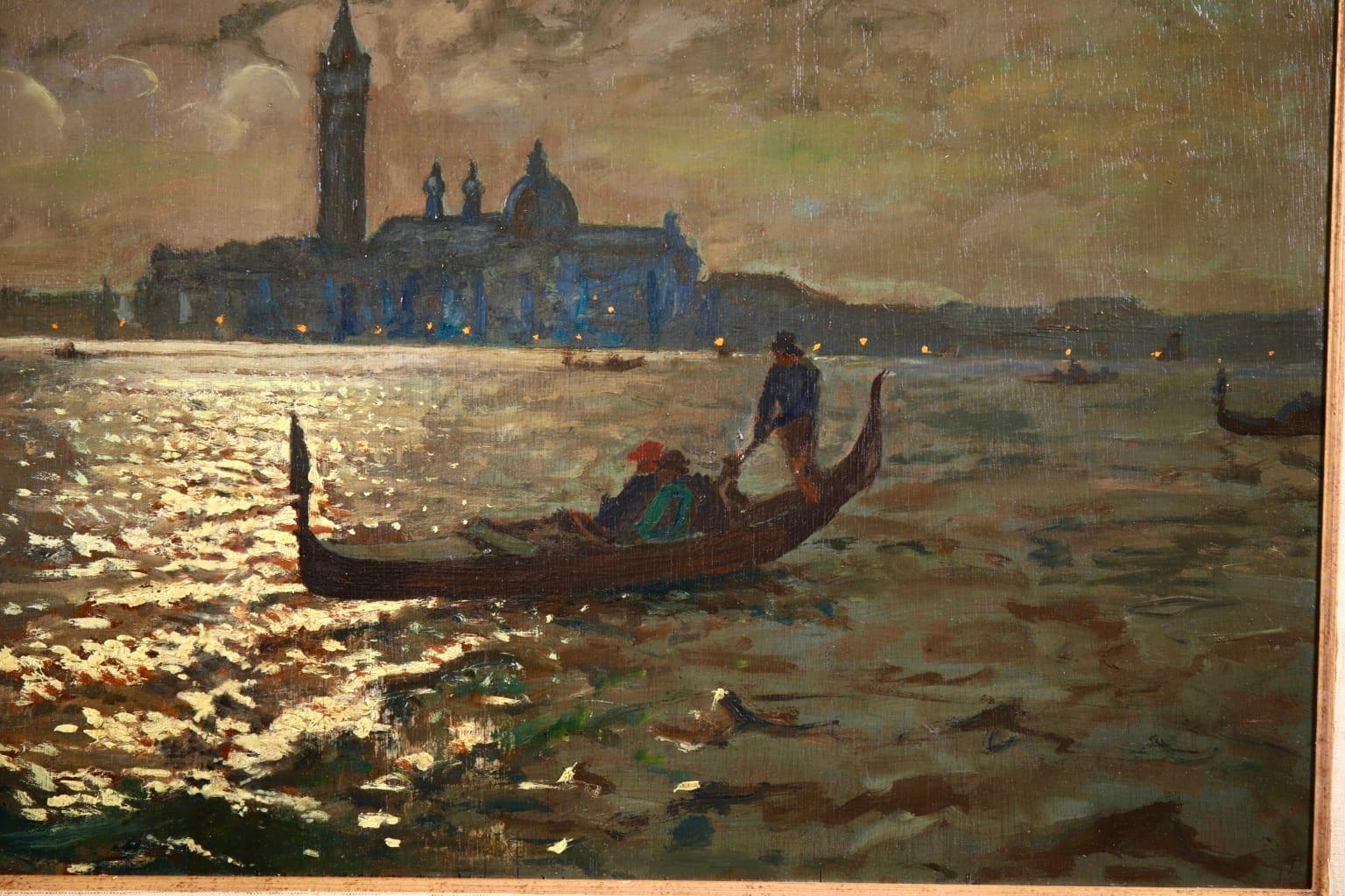 Venice - Evening - Impressionist Oil, Boats in Seascape by Vartan Makhokhian 7