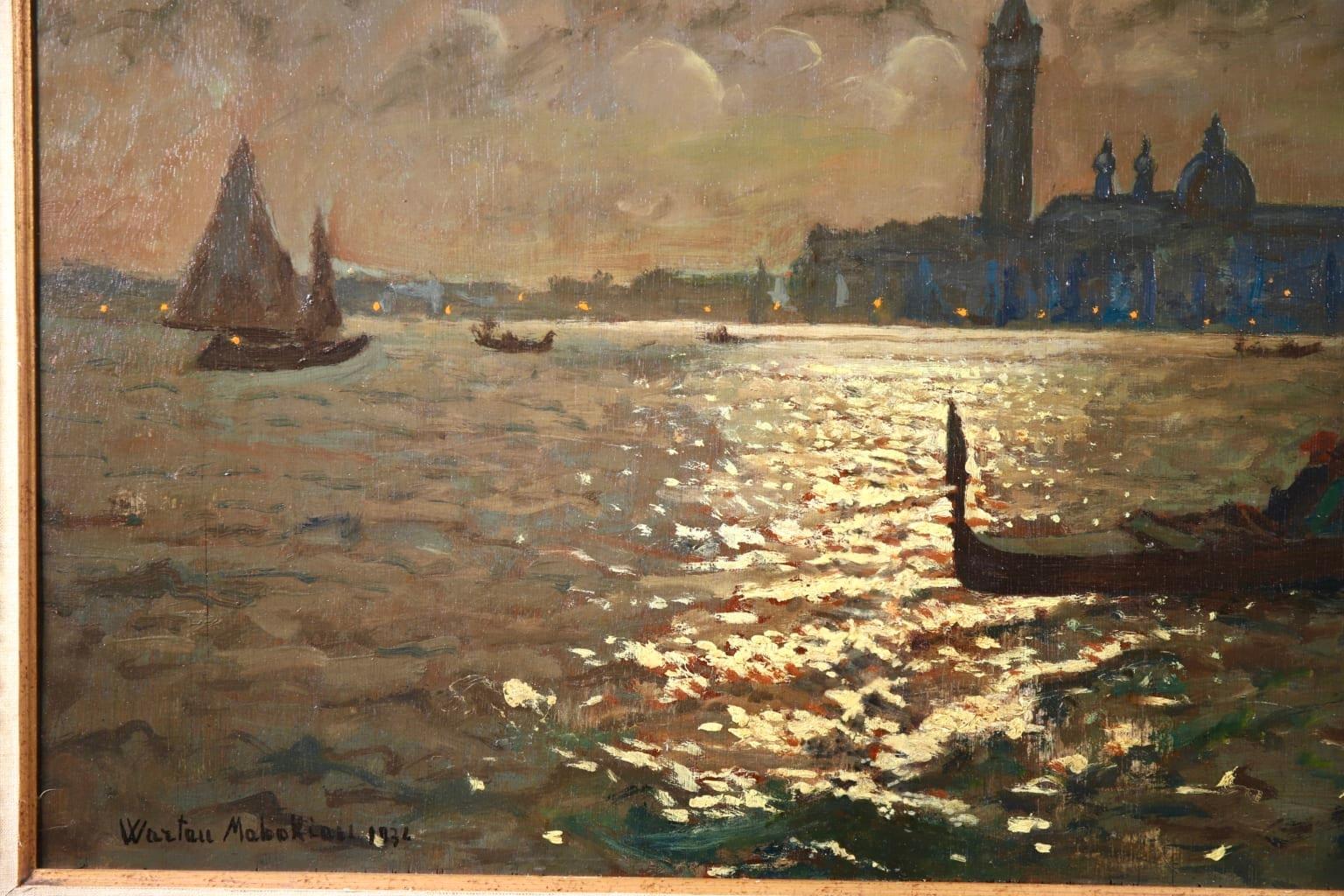 Venice - Evening - Impressionist Oil, Boats in Seascape by Vartan Makhokhian 8