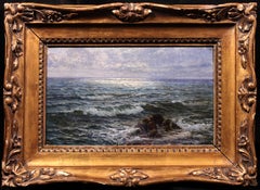 Waves Breaking on the Coast - Impressionist Oil, Seascape by Vartan Makhokhian