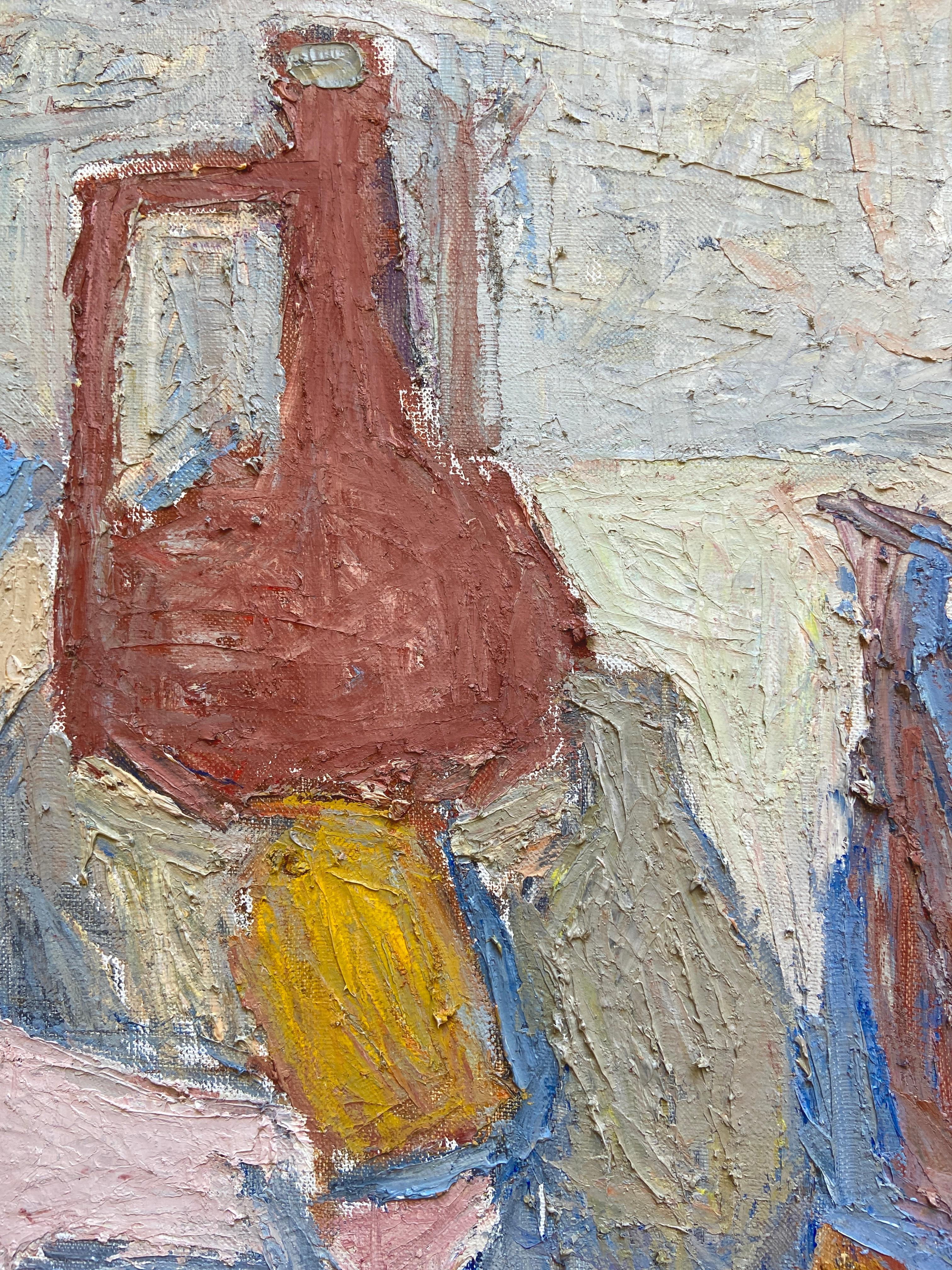 Stillleben mit getrockneten Zitronen – Zeitgenössisches Ölgemälde des 21. Jahrhunderts (Grau), Interior Painting, von Varvara Vyborova