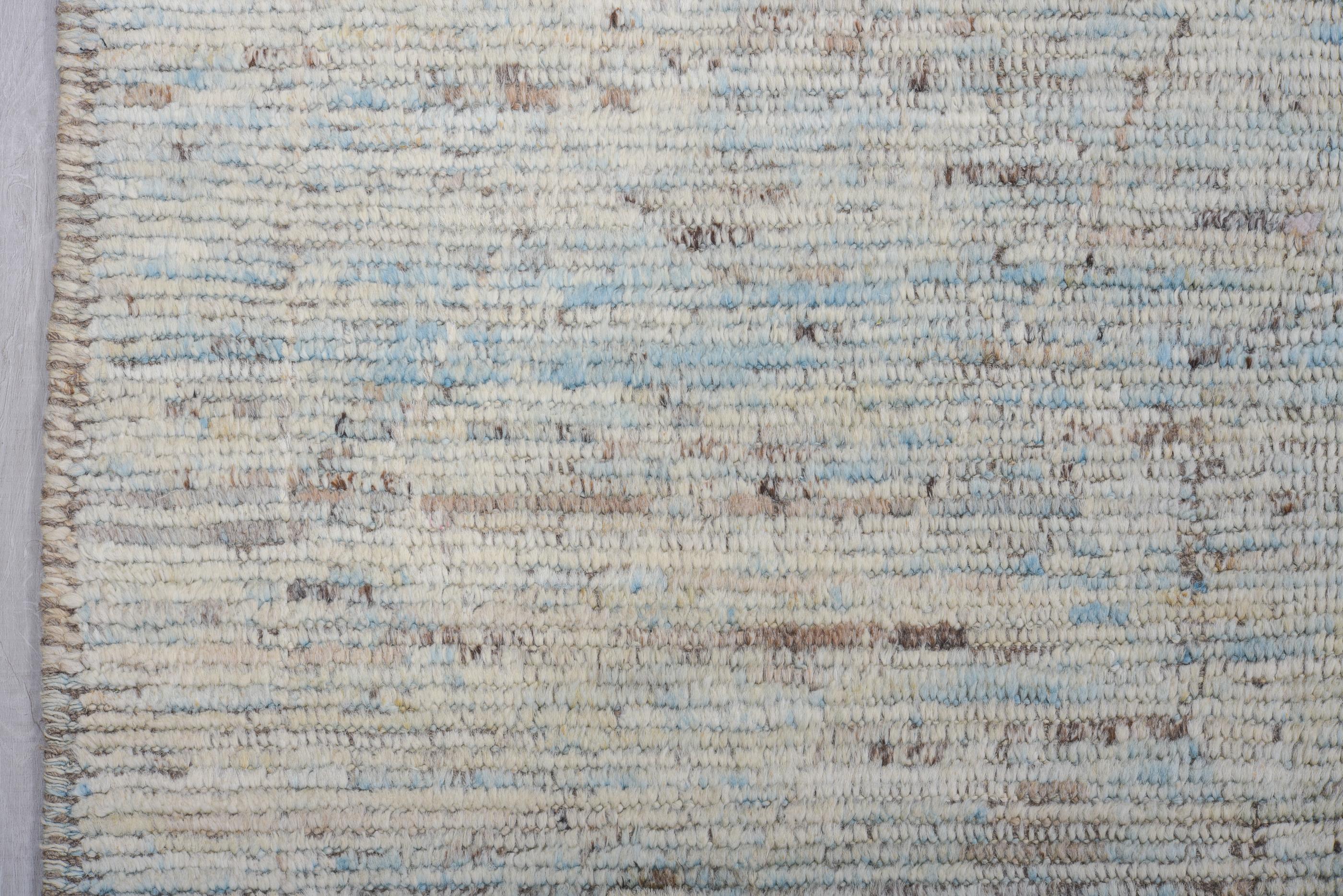 Varying Blues and Browns Tulu In Excellent Condition For Sale In New York, NY