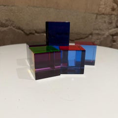 Vasa Mihich Acryl-Würfel-Skulpturen Mid Century Post Modern