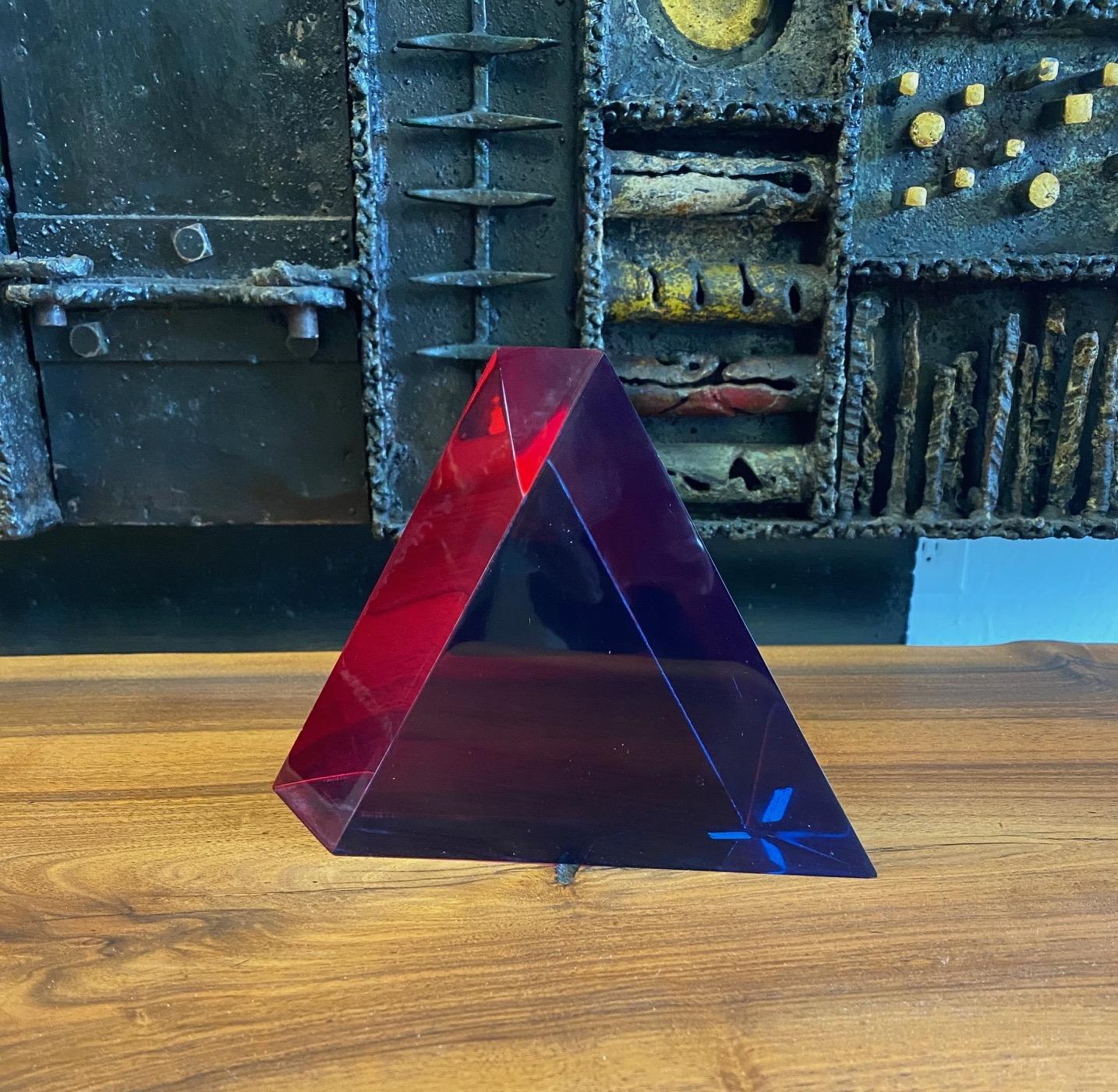 Vasa Mihich Acrylic Pyramid In Good Condition For Sale In West Palm Beach, FL
