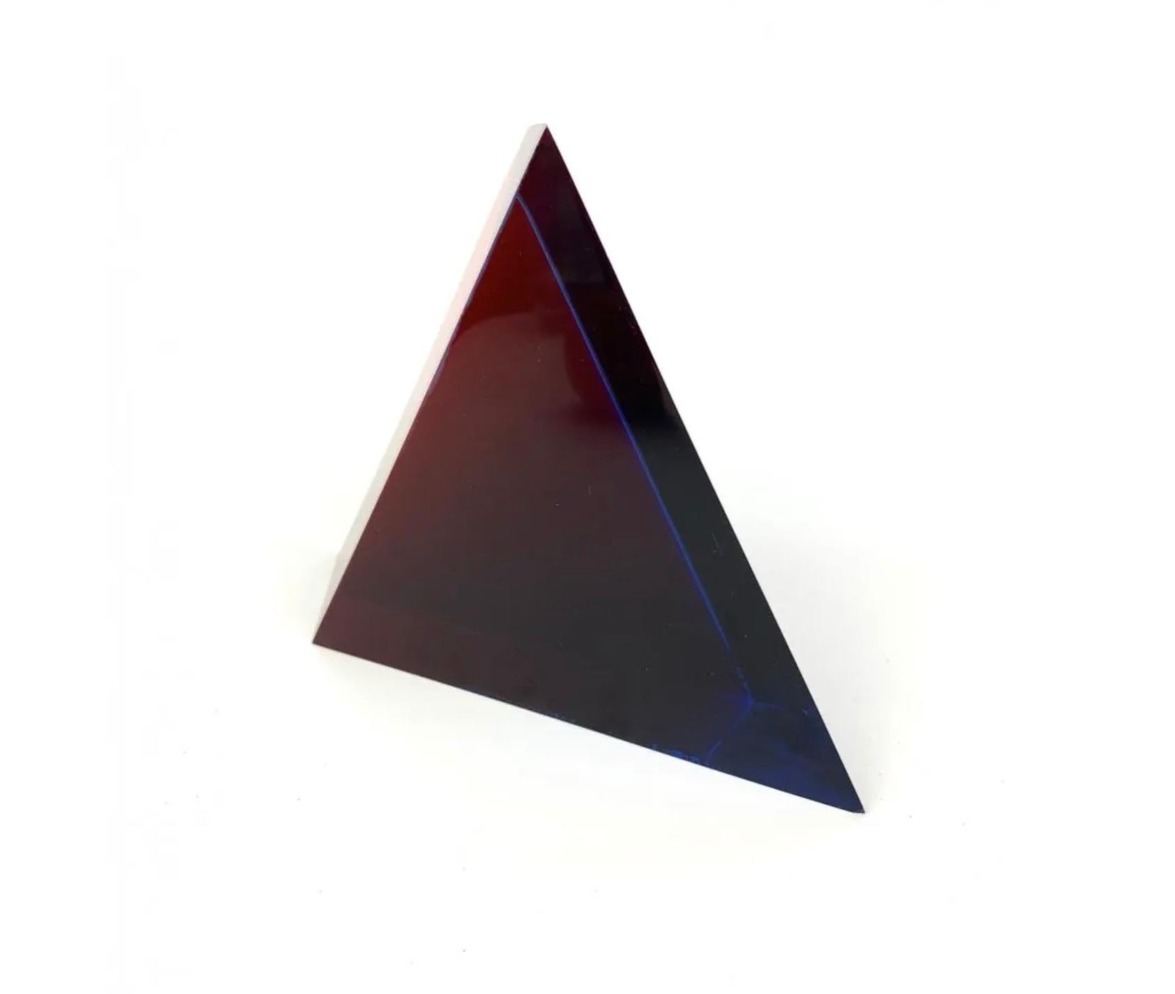 Late 20th Century Vasa Mihich Acrylic Pyramid For Sale