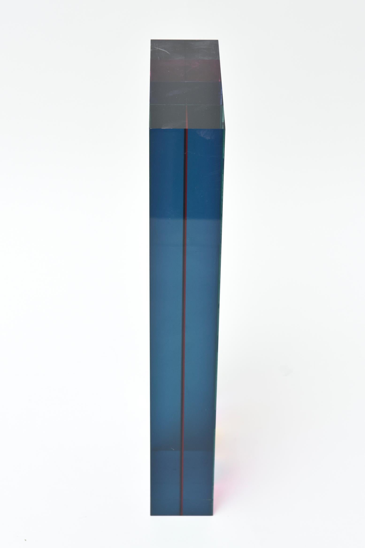 Vasa Mihich Laminated Lucite Tower Sculpture Signed In Good Condition In North Miami, FL